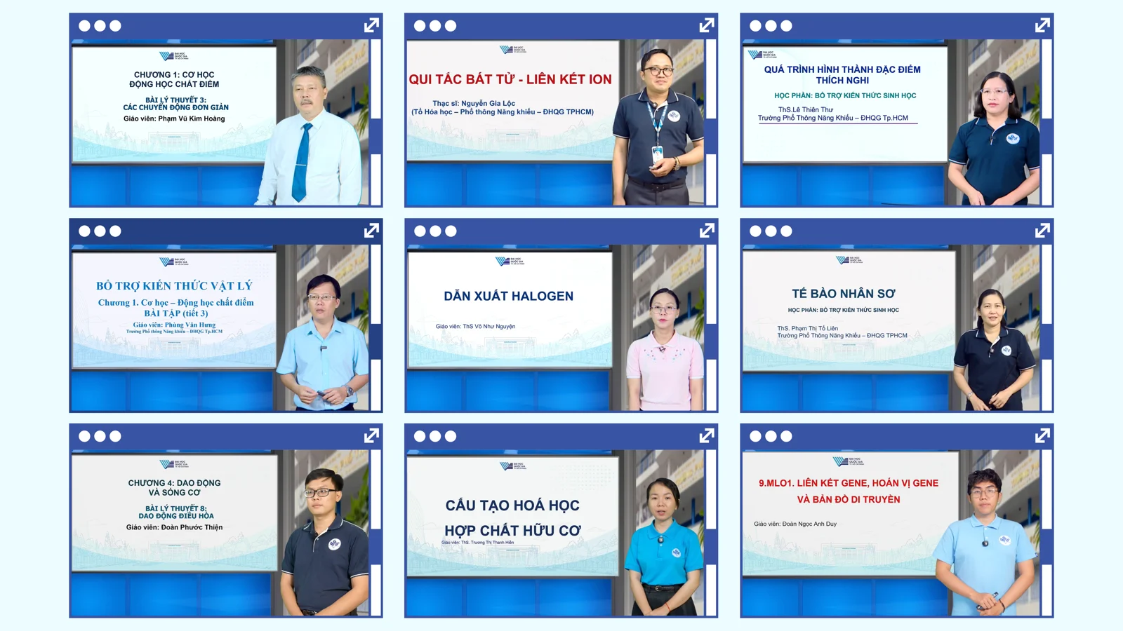 Physics, Chemistry and Biology on VNU-MOOC