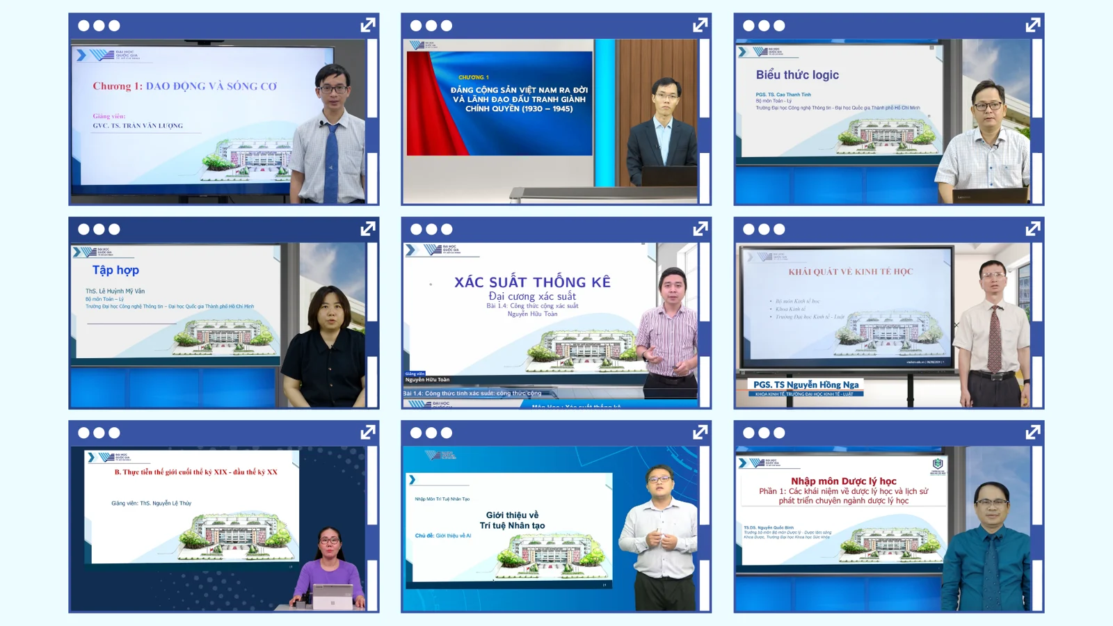 Lecturer lessons on VNU-MOOC